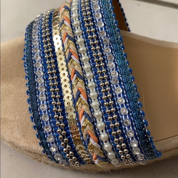 Boho beaded platform sandals with strap size 8.5 - Picture 10 of 10